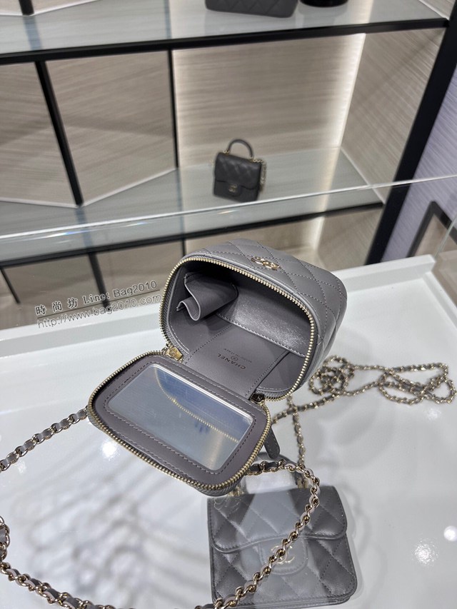 Chanel專櫃2022C新品內配小鏡子手提化妝小盒子 AP2198Y 香奈兒原廠皮小型收納盒女包 djc4885